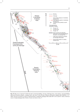 Fig. 15. Map View of Outcrop 55 (Field Trip Stop 5), Showing Bedding