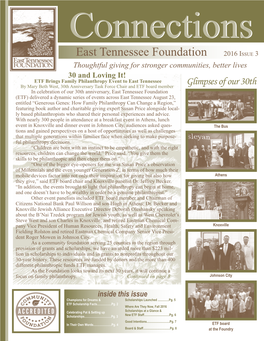East Tennessee Foundation 2016 ISSUE 3