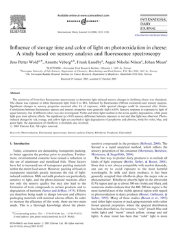 Influence of Storage Time and Color of Light on Photooxidation in Cheese
