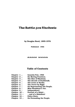 The Battle for Rhodesia