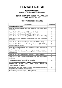 Hansard 17 Nov 2016 Hari Kedua