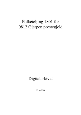 Folketeljing 1801 for 0812 Gjerpen Prestegjeld Digitalarkivet