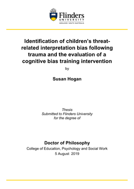 Related Interpretation Bias Following Trauma and the Evaluation of a Cognitive Bias Training Intervention By