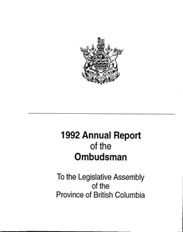 1992 Annual Report of the Ombudsman