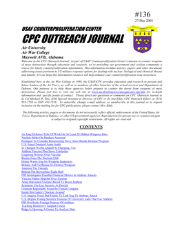 USAF Counterproliferation Center CPC Outreach Journal #136