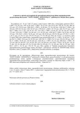 Uchwała Nr Xii/59/11 Rady Gminy W Pozezdrzu