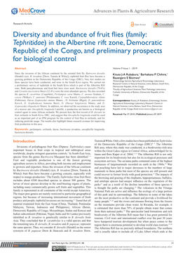 Diversity and Abundance of Fruit Flies