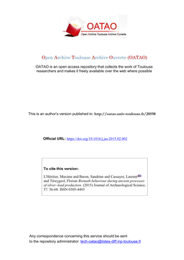 Bismuth Behaviour During Ancient Processes of Silver–Lead Production