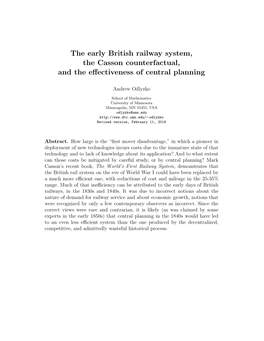 The Early British Railway System, the Casson Counterfactual, and the Effectiveness of Central Planning