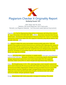 Plagiarism Checker X Originality Report Similarity Found: 13%