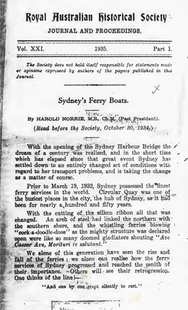 Sydney's Ferry Boats