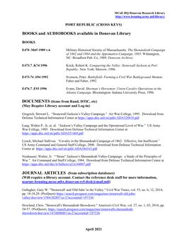 BOOKS and AUDIOBOOKS Available in Donovan Library