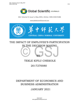 The Impact of Employee's Participation in the Decision