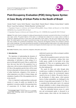 Using Space Syntax: a Case Study of Urban Parks in the South of Brazil