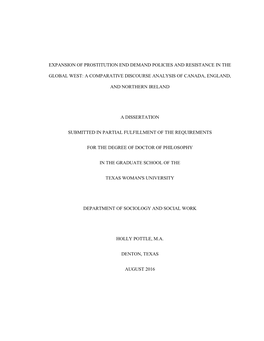 Expansion of Prostitution End Demand Policies and Resistance in The