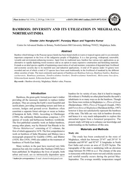 Diversity and Its Utilization in Meghalaya, Northeast India