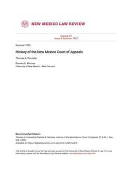 History of the New Mexico Court of Appeals