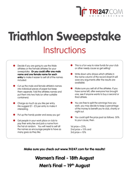 Triathlon Sweepstake Instructions