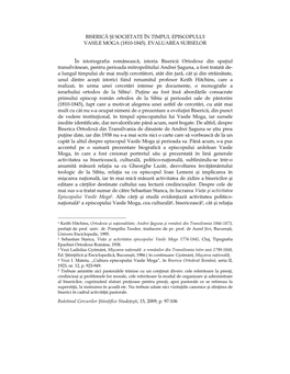 Biserică Şi Societate În Timpul Episcopului Vasile Moga (1810-1845)