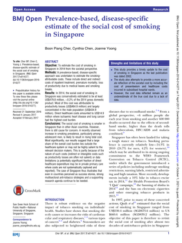 Prevalence-Based, Disease-Specific Estimate of the Social Cost Of