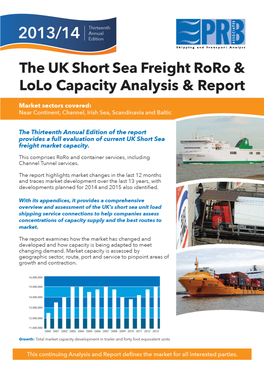 The UK Short Sea Freight Roro & Lolo Capacity Analysis & Report