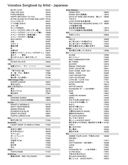 Voicebox Songbook by Artist - Japanese