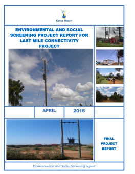 Environmental and Social Screening Project Report for Last Mile Connectivity Project