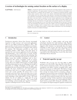 A Review of Technologies for Sensing Contact Location on the Surface of a Display