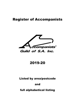 Register of Accompanists 2019-20