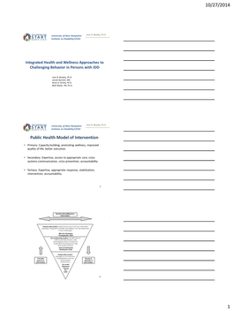 Public Health Model of Intervention