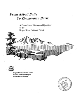 From Abbott Butte to Zimmerman Burn: a Place-Name