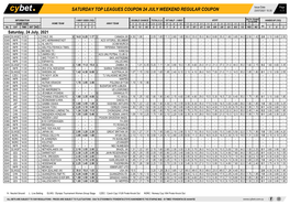 Saturday Top Leagues Coupon 24 July Weekend Regular Coupon 23/07/2021 10:35 1 / 7