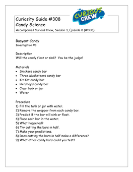 Curiosity Guide #308 Candy Science