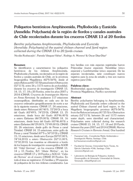 Poliquetos Bentónicos Amphinomida, Phyllodocida Y Eunicida