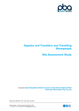 Gypsies and Travellers and Travelling Showpeople Site Assessment Study