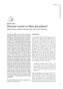 Disaster Movie Or New Jerusalem? Alternative Urban Scenarios for the 21St Century