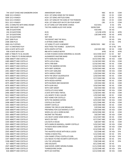 744 101St Chase and Sandborn Show Anniversary Show Nbc 60 Ex Com 5008 10-2-4 Ranch #153 1St Song Home on the Range Cbs 15 Ex Co