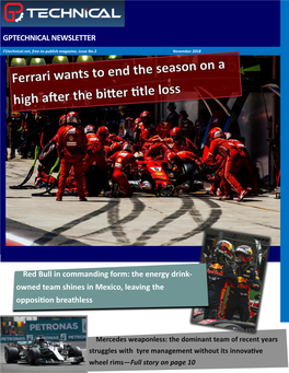 GPTECHNICAL NEWSLETTER Red Bull in Commanding Form: The