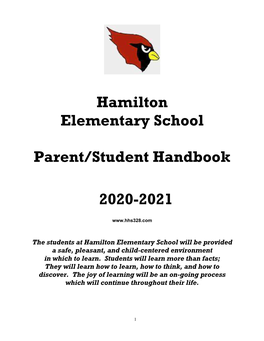 Hamilton Elementary School Parent/Student Handbook 2020-2021