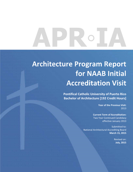 NAAB 2015 Architecture Program Report