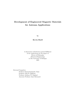Development of Engineered Magnetic Materials for Antenna Applications