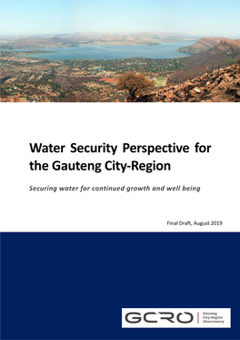 Water Security Perspective for the Gauteng City-Region