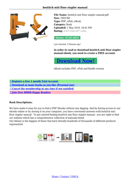 Bostitch Miii Floor Stapler Manual