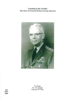 Leading in the Pacific: the Story of General Herbert George Sparrow
