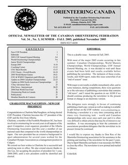 FALL 2005, Published November 2005 ISSN 0227-6658