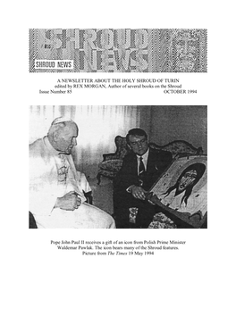 Shroud News Issue #85 October 1994