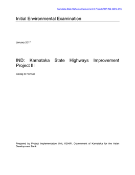 Karnataka State Highways Improvement Project III