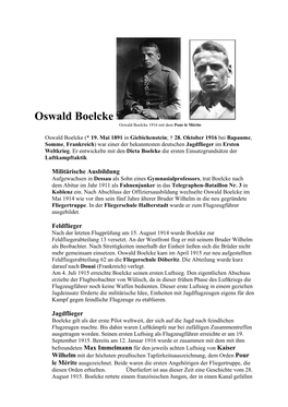 Oswald Boelcke Oswald Boelcke 1916 Mit Dem Pour Le Mérite