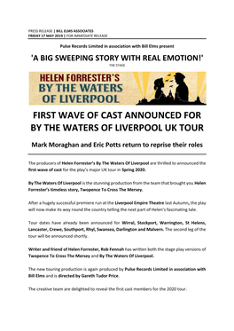 First Wave of Cast Announced for by the Waters of Liverpool Uk Tour