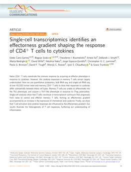 Single-Cell Transcriptomics Identifies an Effectorness Gradient